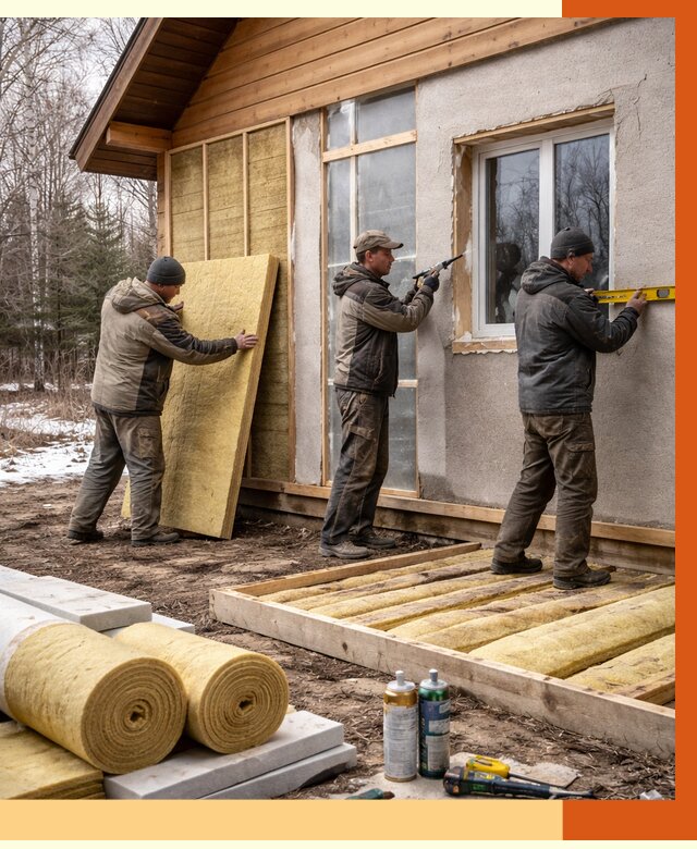 Утепление дачного дома в Междуреченске от 4800 руб/м2 — недорого | ТепломастерМжд