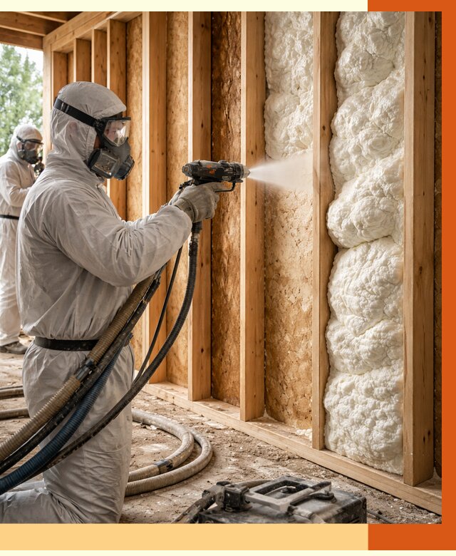 Утепление каркасного дома ППУ в Междуреченске от 2829 руб./м2 — работа под ключ | ТепломастерМжд