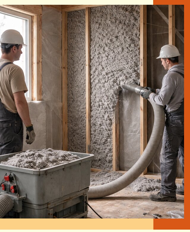 Утепление каркасного дома эковатой в Междуреченске от 1819 руб. | ТепломастерМжд