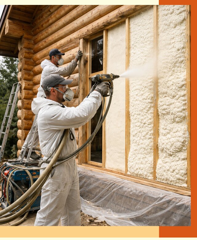 Утепление деревянного дома ППУ в Междуреченске от 4244 руб/м2 | ТепломастерМжд — под ключ