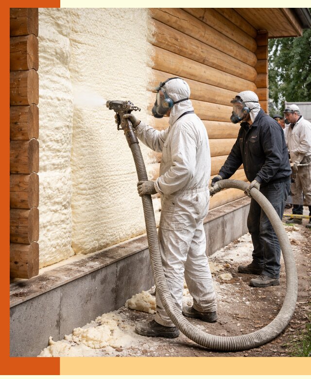 Утепление дома из бруса пенополиуретаном в Междуреченске