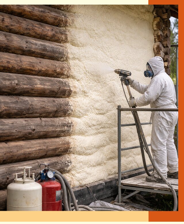 Утепление бревенчатого дома ППУ в Междуреченске под ключ от 6316 руб. | ТепломастерМжд