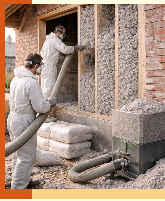 Утепление кирпичного дома эковатой в Междуреченске