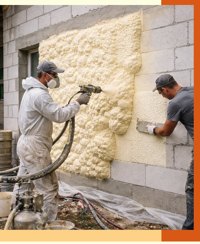 Утепление дома из газобетона ППУ в Междуреченске от 4850 руб./м² под ключ | ТепломастерМжд