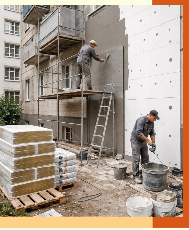 Утепление квартиры снаружи в Междуреченске от 6215 руб/м2 под ключ | ТепломастерМжд