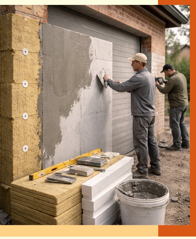 Утепление гаража снаружи в Междуреченске от 4244 руб. за м2 — наружное утепление под ключ | ТепломастерМжд