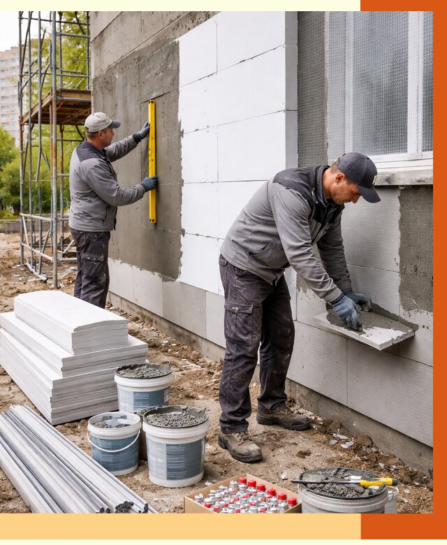 Утепление фасада и стен снаружи в Междуреченске от 4244 руб. | ТепломастерМжд