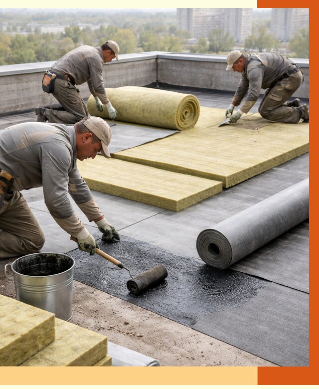 Утепление плоской крыши в Междуреченске от 7276 руб./м2 под ключ | ТепломастерМжд