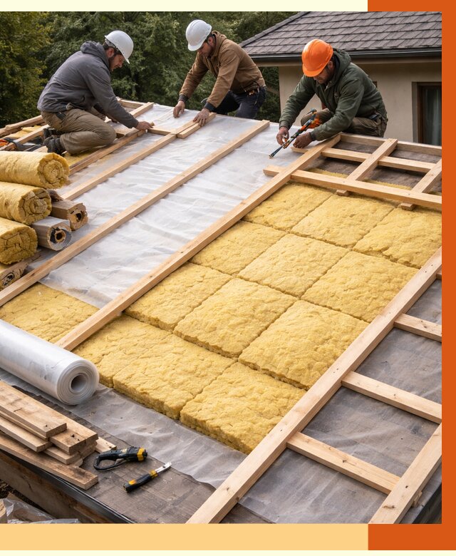 Утепление скатной крыши в Междуреченске от 1263 руб./м2 под ключ | ТепломастерМжд