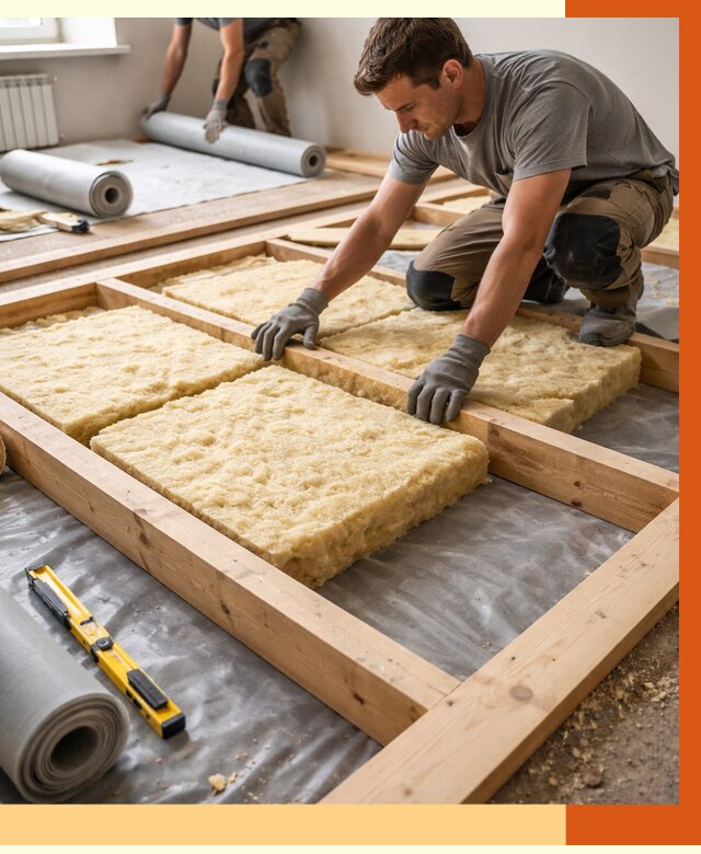 Утепление деревянного пола в Междуреченске от 1516 руб./м2 под ключ | ТепломастерМжд