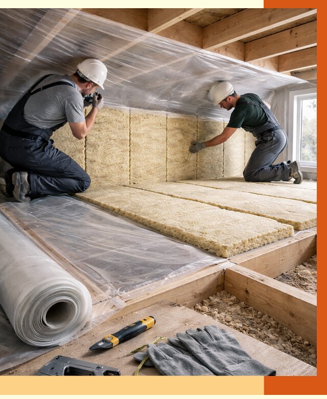 Утепление перекрытий в Междуреченске от 2880 руб/м2 — утепление межэтажных и чердачных | ТепломастерМжд