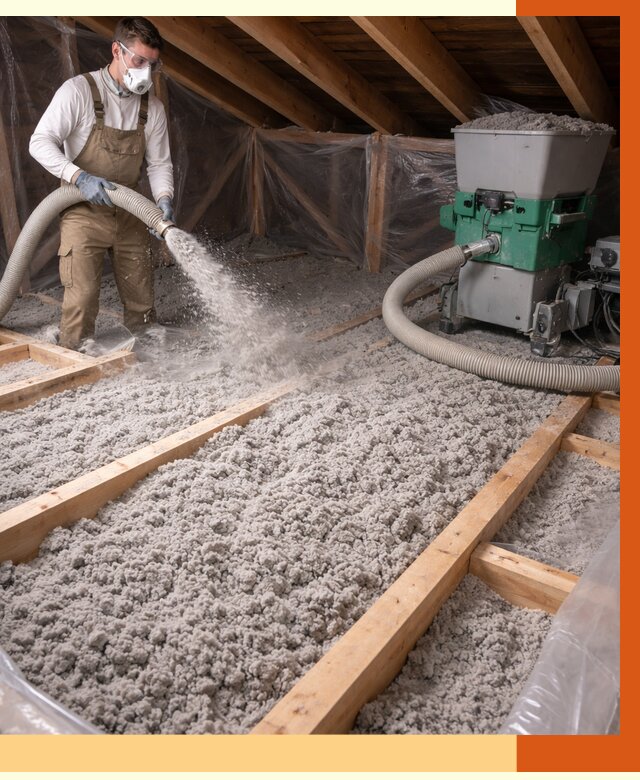 Утепление чердака эковатой в Междуреченске от 1465 руб/м2 — заказать у ТепломастерМжд