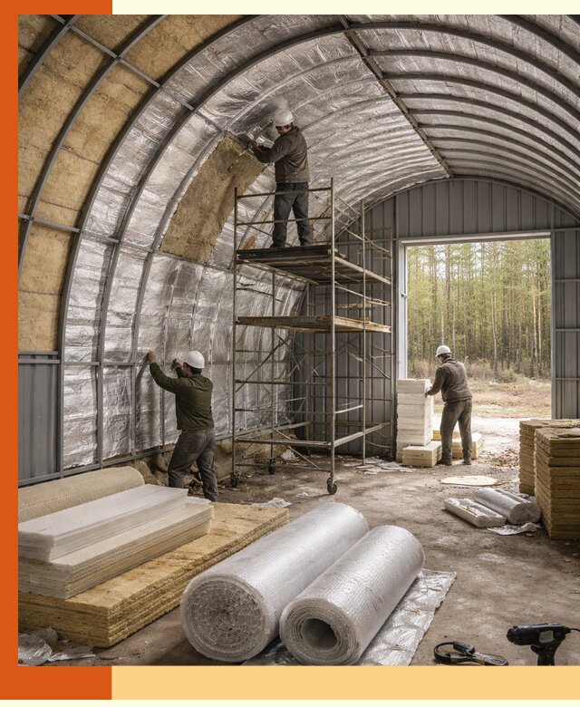 Утепление арочного ангара под ключ в Междуреченске