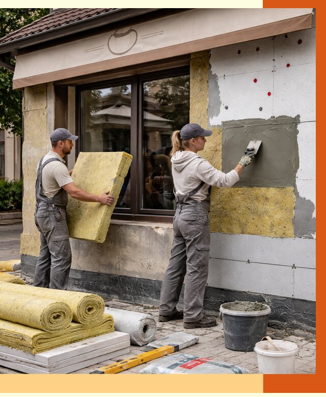 Утепление кафе в Междуреченске от 4244 руб/м2 — комплексно под ключ | ТепломастерМжд