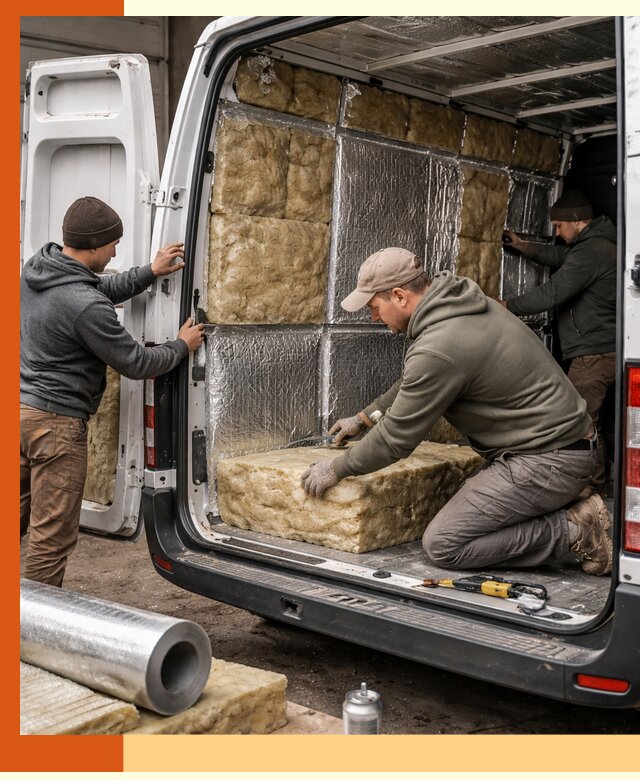 Утепление фургона в Междуреченске: профессиональная теплоизоляция и шумоизоляция