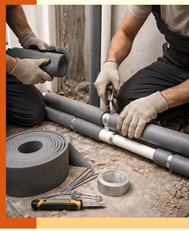 Утепление труб водоснабжения в Междуреченске — монтаж и защита сети