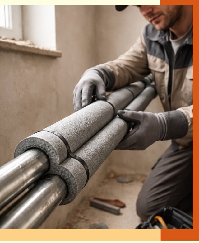 Утепление труб отопления в Междуреченске от 2880 руб. за м² — услуги под ключ | ТепломастерМжд