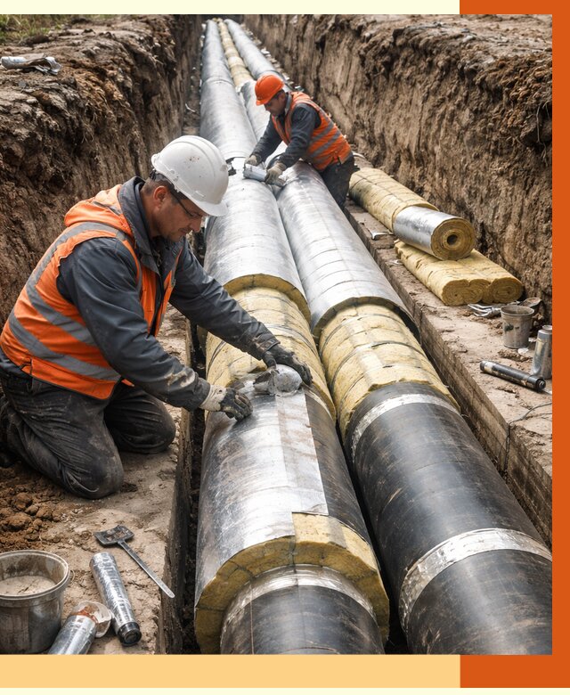 Утепление теплотрассы в Междуреченске от 4547 руб./м2 — ппу и комплексная изоляция | ТепломастерМжд