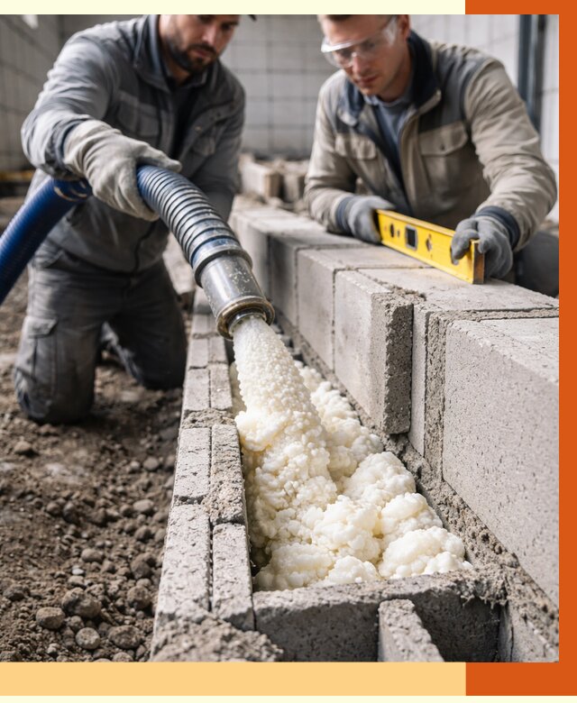 Заполнение колодцевой кладки ППУ в Междуреченске от 4244 руб. за м2 | ТепломастерМжд