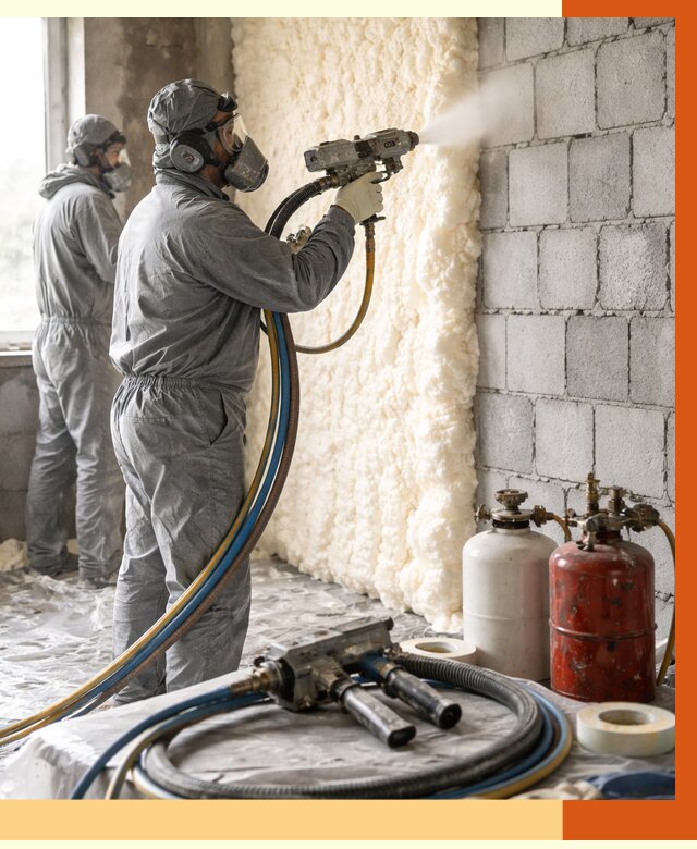 Утепление блочной стены ППУ в Междуреченске от 4295 руб./м² — ТепломастерМжд