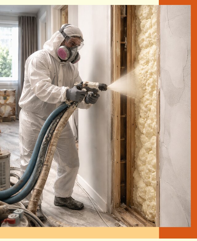 Межстеновое утепление ППУ в Междуреченске от 2779 руб/м2 — межстенное утепление под ключ | ТепломастерМжд