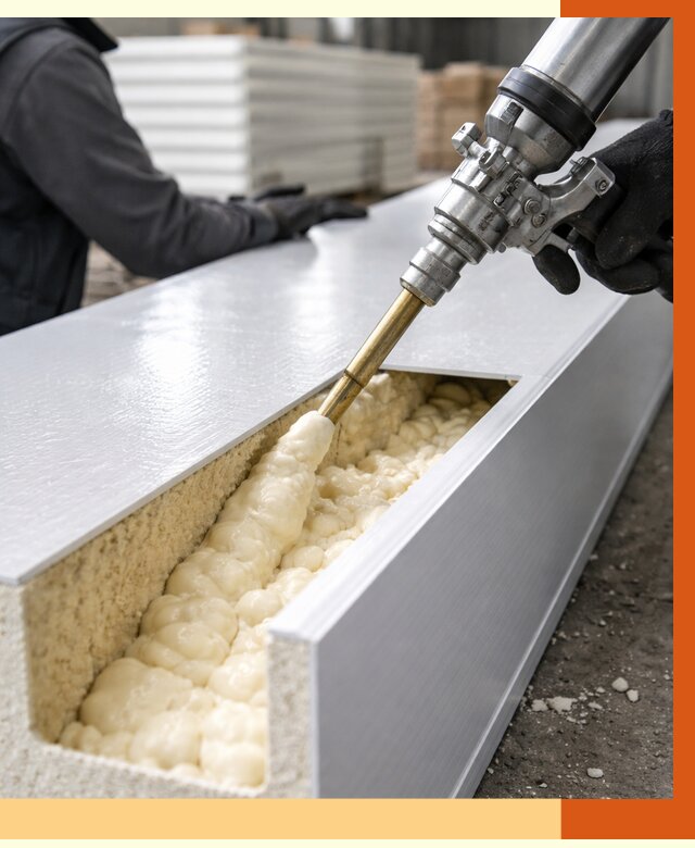 Заполнение пустот холодильных панелей в Междуреченске от 7579 руб. | ТепломастерМжд