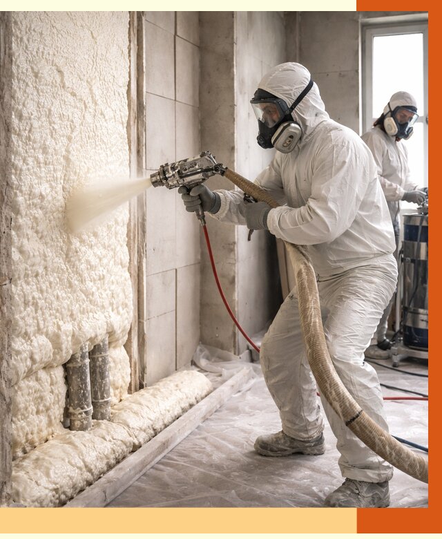 Напыление пенополиуретана в Междуреченске от 7579 руб./м2 — услуги и монтаж ППУ | ТепломастерМжд