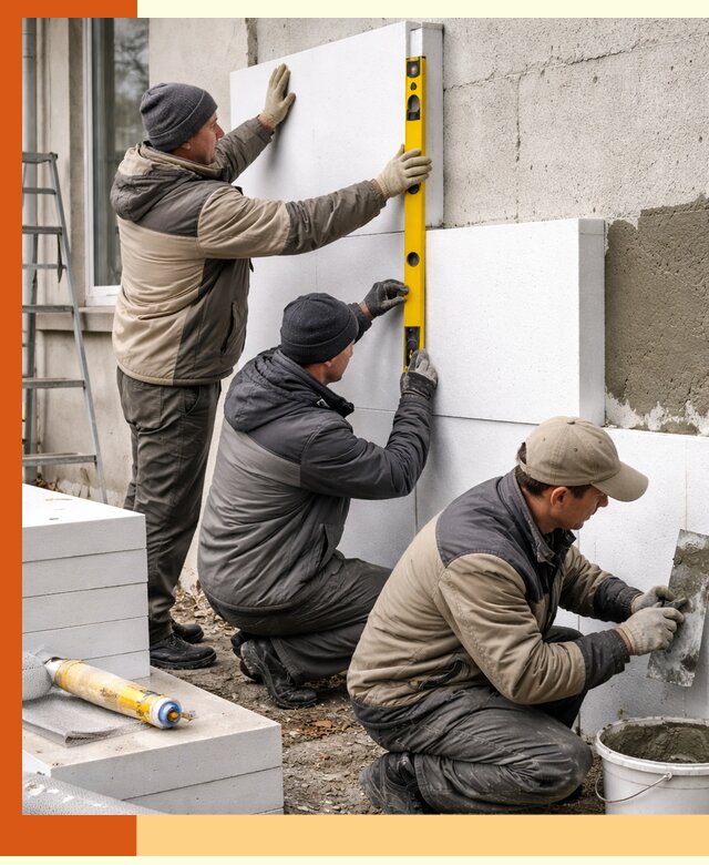 Утепление пенопластом наружных стен и фасадов в Междуреченске