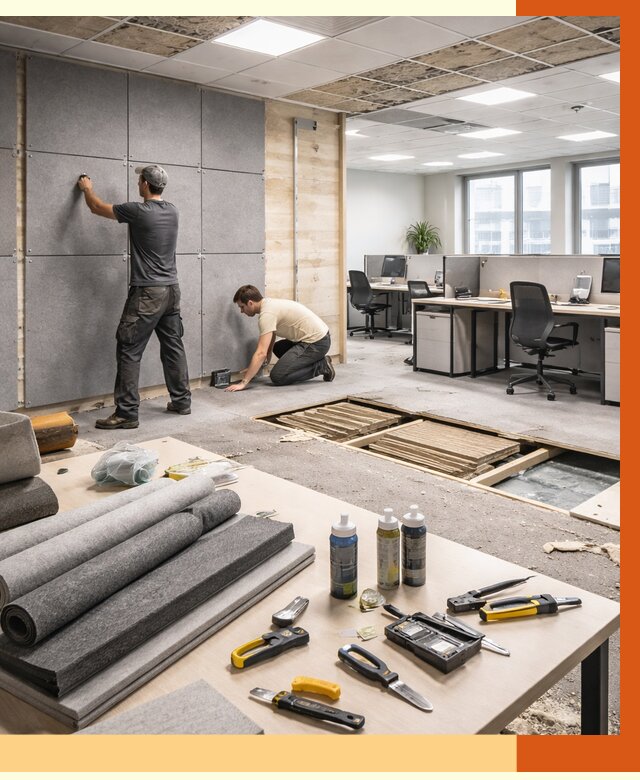 Профессиональная шумоизоляция офиса в Междуреченске от 6821 руб. за м2 | ТепломастерМжд