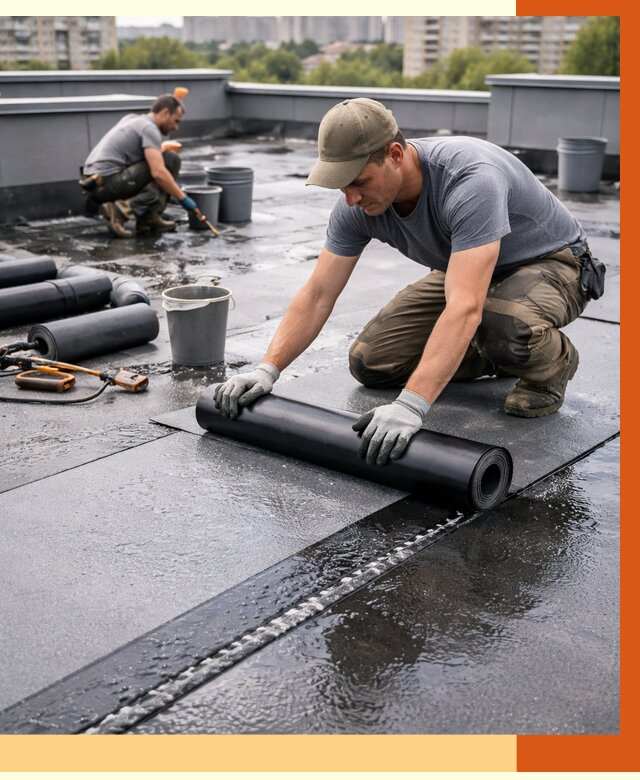 Гидроизоляция плоской кровли в Междуреченске от 4547 руб./м2 — профессионально | ТепломастерМжд