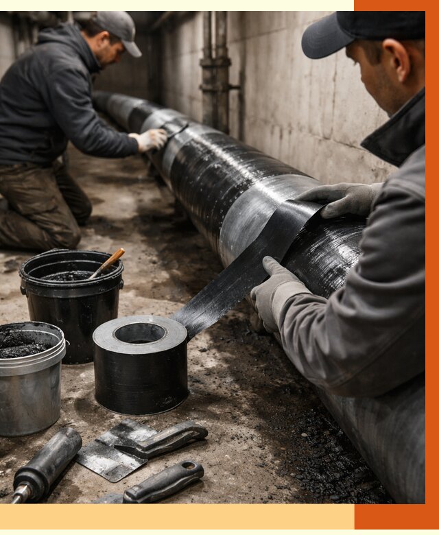 Гидроизоляция труб в Междуреченске от 2526 руб. — профессиональная герметизация | ТепломастерМжд