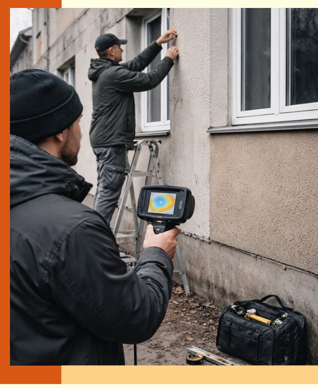Тепловизионное обследование фасада в Междуреченске для выявления дефектов