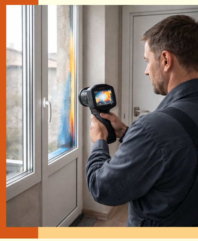 Тепловизионное обследование окон и дверей в Междуреченске