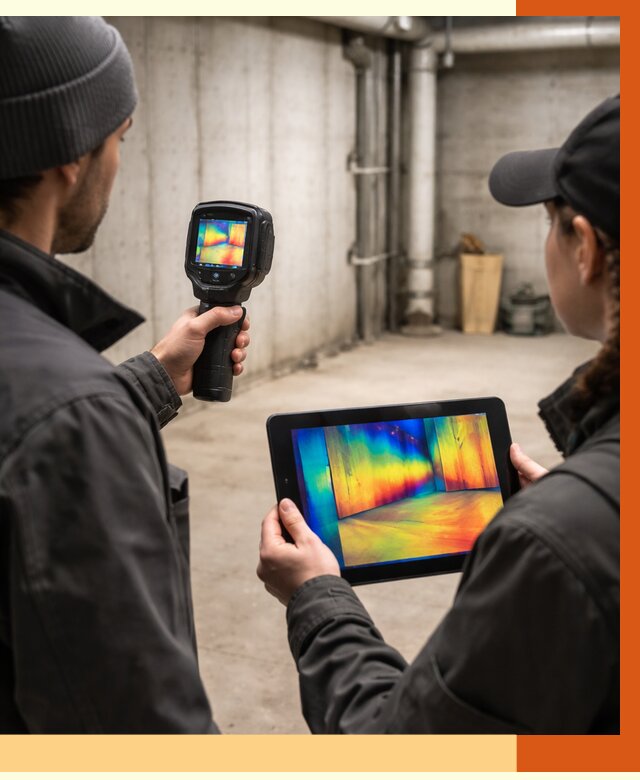 Тепловизионное обследование подвала в Междуреченске от 4547 руб. — проверка гидроизоляции | ТепломастерМжд