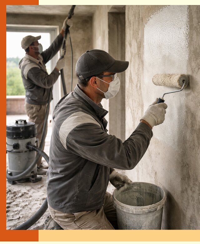 Подготовка поверхности под напыление утеплителя в Междуреченске