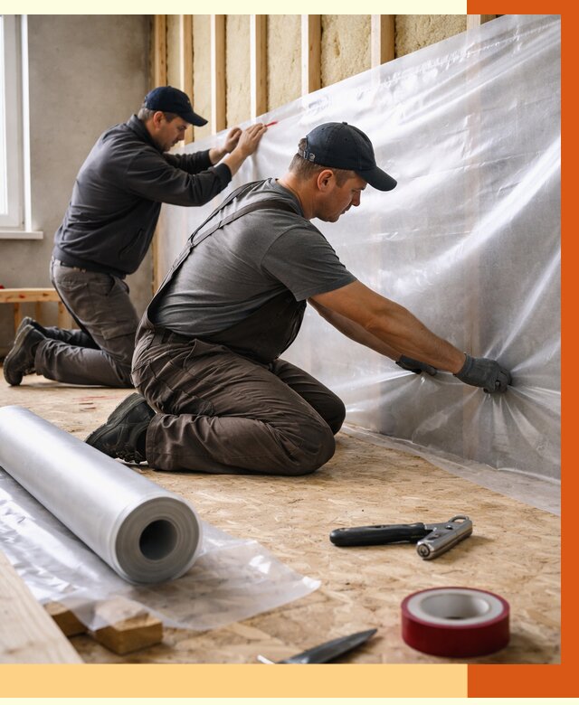 Монтаж пароизоляции в Междуреченске от 2526 руб. — установка и укладка под ключ | ТепломастерМжд