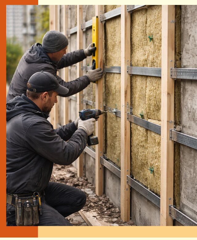 Монтаж обрешетки под утепление зданий и квартир в Междуреченске